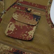 Men's Mesh Breathable Openwork Camouflage Journalist Photographer Fishing Vest Waistcoat CoatChristmas FW4R - Màu nâu ngụy trang - Xem 4