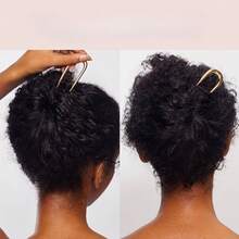 Elegant French U-Shaped Hair Clip - Suitable Thick And Normal Hair, Alloy Hair Clip, Fixed On Hair Bun, Classic Metal U-Shaped Design, Suitable Curly Hair Artistic Decoration, Women's Hair Accessory |   French Style Design |   Classic Metal Hair Clip, Women's Hair Accessories