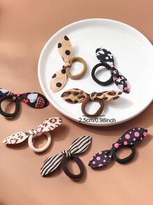30pcs Brown Rabbit Ear Hair Scrunchies, Cute Sweet Niche Everyday Versatile Non-Damaging Elastic Bands For Hairstyle, Braids, Hair Accessories