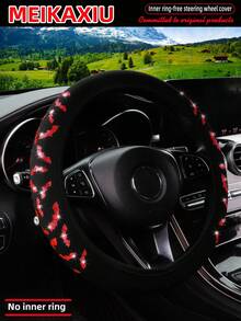 MEIKAXIU 1 件潜水料方向盘套，蝙蝠形，闪亮亮，可拉伸松紧带，防水防滑设计，适用于 14.5-15 英寸女式方向盘 - 蝙蝠 - 查看 3