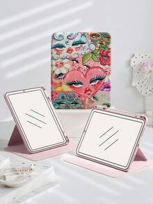 Double-Sided Painted 720 Degree Rotating Stand Acrylic Transparent Crystal Back Cover Tablet Case Compatible With IPad 10th Generation, IPad (A16) 11 Inch 11th Generation 2025, Anti-Bending Tablet Case With Pen Holder, Anti-Bending, Shockproof, Horizontal And Vertical Rotation, Sleep/Wake Function - Multicolor - View 6