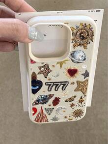 1pc Colorful Printed Fashionable Spaceship & Star Pattern Waterproof Shockproof Anti-Slip Soft Phone Case Cover Compatible With Apple & Phones - Multicolor - View 4
