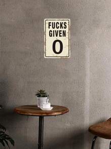 1 件，“Given 0”趣味金属锡标牌（12 英寸 X 8 英寸/30x20 厘米），新奇复古牌匾装饰，家居装饰，房间装饰，墙壁装饰，浴室装饰，酒吧装饰，咖啡厅装饰，车库装饰