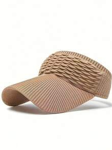 1 chiếc mũ chống nắng nhẹ màu xám dành cho nữ - Chất liệu polyester co giãn thoáng khí, chống tia UV, thiết kế dệt họa tiết, vành cong, thích hợp cho chạy bộ và các hoạt động ngoài trời, có thể giặt tay, mũ chống nắng | mũ dệt họa tiết | mũ lưới chống nắng thoáng khí - Nhiều màu - Xem 9