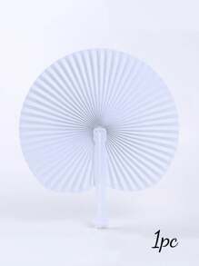 Personnalisation 1/10/15 pièces Éventails en papier blanc pliants à main ronds avec poignée en plastique. Éventails en papier pliants, accessoires manuels pour fête, mariage et décoration de maison