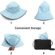 Unisex Reversible Bucket Hat For Beach And Fishing - Light Blue - View 2