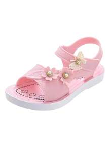 Sandalias de playa de moda para niñas, zapatos para exteriores con estilo de princesa antideslizantes para niños pequeños/bebés