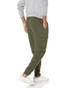 Essentials Men's Cargo Fleece Jogger Sweatpant - Azul y blanco - Ver 2