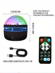 LED Projection Lamp With Arctic & Water Wave Effects, Remote Control, Multi-Color Ambiance, Suitable For Room Decoration, Various Holiday & Party Decor