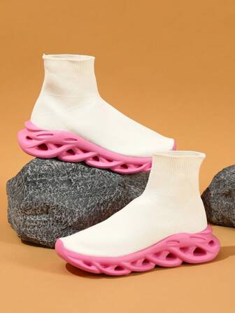 女式宽版休闲便鞋，白色，轻便透气低帮多功能运动步行鞋