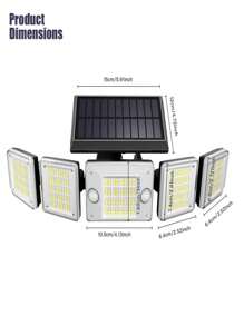 A Pack Of 1 Outdoor Solar Wall Light With 5 Heads, Featuring A Freely Rotating Design For A Wide Illumination Range, 2-Person Sensor, 3 Remote Control Modes, A Large Solar Panel For Charging, Extended Standby Time, Easy Installation, Suitable For Porch Wall Lighting.