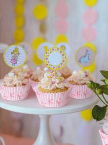 330pcs Pink Bow Cupcake Liners, Bowknot Cupcake Liners Baking Cups, Bowknot Ribbons Cake Toppers, Birthday Cake Decorations For Bachelorette Bridal Babe Shower Birthday Wedding Party Supplies