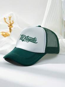 1pc Cool Breathable Retro Baseball Cap, Men Letter Graphic Trucker Hat Street, Snapback Hat For Casual Leisure Outdoor Sports - Light Grey - View 5