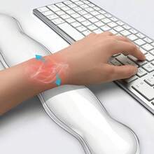 2pcs Ergonomic Keyboard And Mouse Wrist Rest - Keyboard Wrist Rest, Memory Foam Keyboard Wrist Pad, Smooth Fiber Keyboard Wrist Support, Ergonomic Keyboard And Mouse Pad Set, Easy Typing And Relieve Hand Discomfort, Suitable For Laptops, Offices, And Homes.,School Supplies,Back To School - Multicolor - View 3