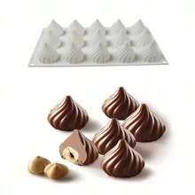 [ 1 套 ] 硅胶火焰形巧克力普通模具，不粘、防锈、防刮、户外，用于烘焙、制作玛德琳娜蛋糕、糖果、果冻、冰块、蛋糕、甜点装饰