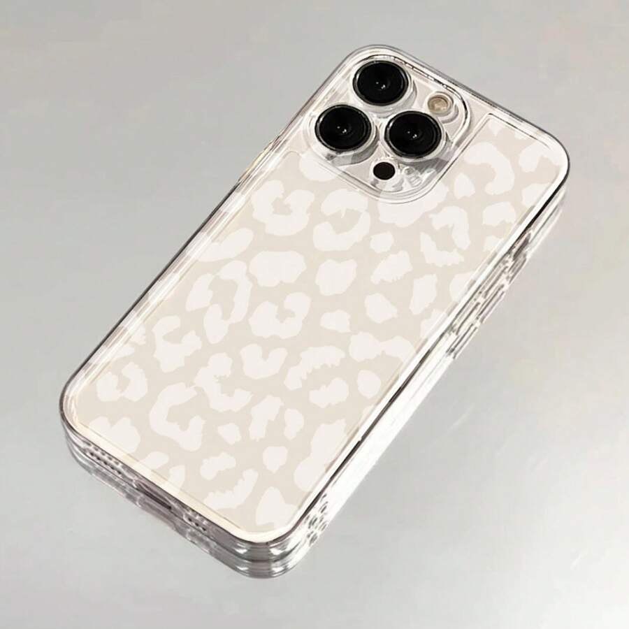 Space Shell Series White Leopard Pattern Shell Simple Fashion Classic Personality Lightweight Ultra-Thin Drop-Resistant Glossy Sports Protection TPU Phone Case For Iphone16 \16pro \16promax \Iphone15 \15pro \15promax \14\13\12\11 \Xsmax Series Mobile Phone Protective Case - Trong sáng - Xem 1