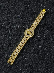 1 pièce Bracelet style hip-hop homme avec crâne orné de strass rotatif