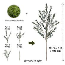 1 件 80-195 厘米新款人造橄榄树高枝假植物塑料叶逼真触感装饰品室内仿真植物适用于家庭办公室花园房间装饰