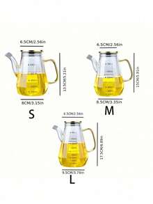 1 Chai dầu thủy tinh, Lọ thủy tinh đựng dầu ăn gia dụng, dày có nắp, chống rò rỉ, dung tích lớn, hàm lượng Borosilicate cao - Trong sáng - Xem 4