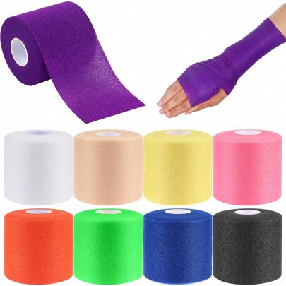 7cm*10m Elastic Pre-Wrapped Athletic Tape Breathable Foam Bandage For Wrists Elbows Knees And Ankles