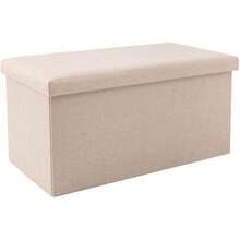 Velvet Folding Stool With Storage Space