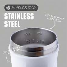 BlenderBottle Strada Shaker Cup Insulated Stainless Steel Bottle With Wire Whisk, 24-Ounce, Black - 白色 - 查看 3