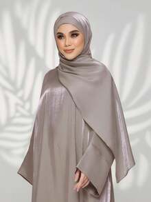 1 件时尚休闲长袍，带头巾，连体，适合女性日常穿着，长度 143 厘米 - 彩色 - 查看 9