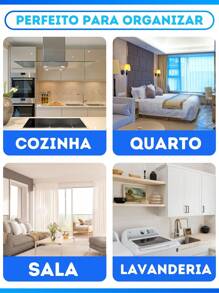 Kit 6 Organizer Baskets For Laundry, Bedroom, Bathroom, Makeup, Nail Polish, Various Colors, WITHOUT Lid