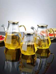 1 Chai dầu thủy tinh, Lọ thủy tinh đựng dầu ăn gia dụng, dày có nắp, chống rò rỉ, dung tích lớn, hàm lượng Borosilicate cao - Trong sáng - Xem 2