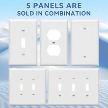 1pc Wall Panel Light Switch Cover, Various Styles, Pure White, Wall Panel Light Switch Socket Cover,Sturdy