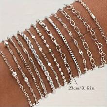 Conjunto de 13 pulseiras femininas estilo vintage