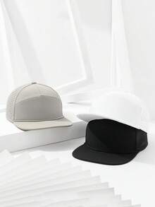 1 件女士纯色休闲大头围速干透气棒球帽，时尚