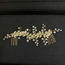 1 Stück silberner Blumen-Haarkamm, eleganter Braut-Haarschmuck
