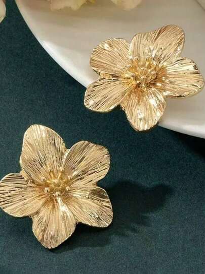 1 paire de boucles d'oreilles pendantes en résine florale élégante pour femmes, mode européenne et américaine personnalisée, émail coloré, convient pour un port quotidien, cadeau de mariage