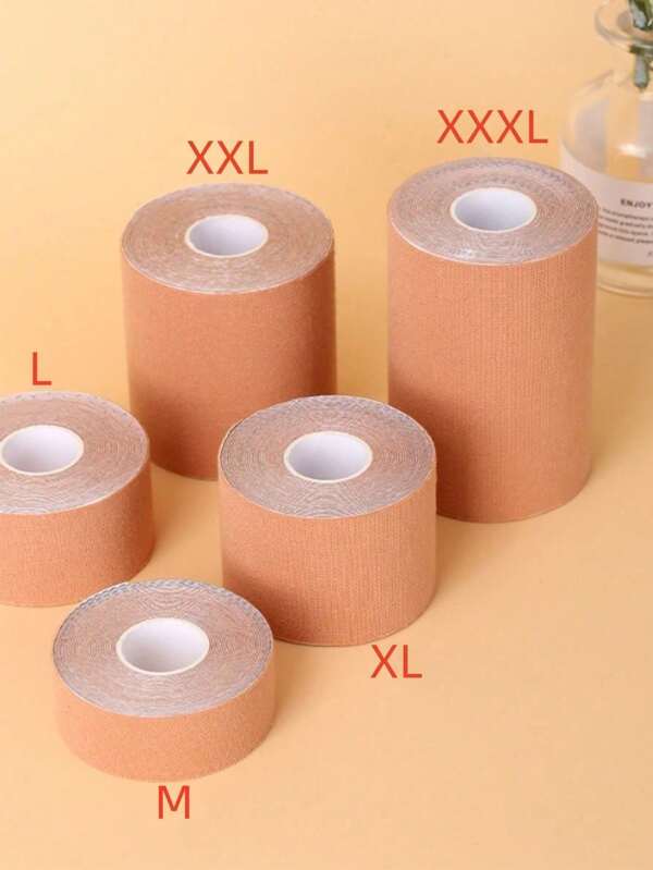 1pc Elastic Fabric Muscle Tape, Anti-Glare, Anti-Bulging & Gathering Chest, Invisible Lift And Bust Enhancing Tape, Bandage Tape, Suitable For A-E Cup Busty Chest