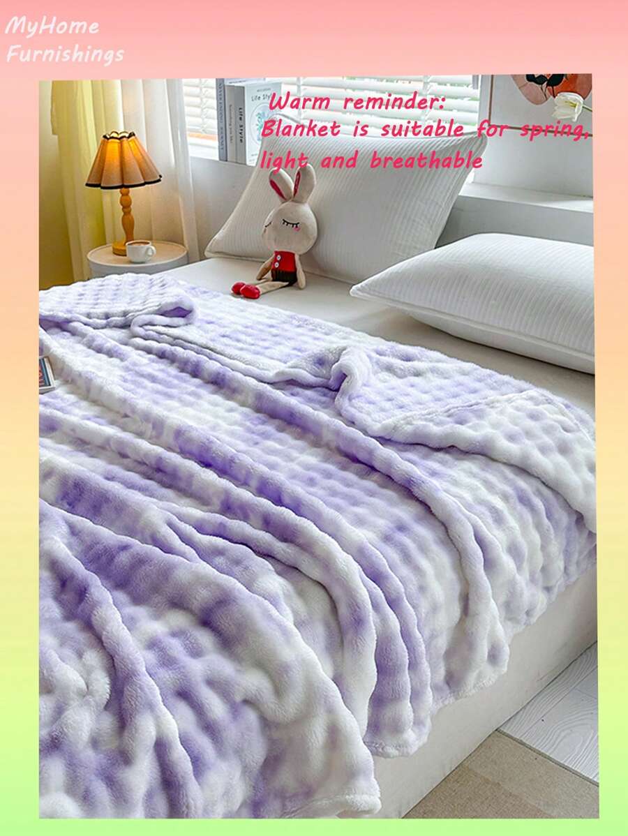 1 pièce Couverture en peluche en tissu éponge de couleur unie, convenant pour toutes les saisons, pour le lit, le canapé, la sieste au bureau, le pique-nique