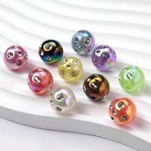 20pcs/Set Fashionable Crystal Dotted Acrylic Round Beaded Bracelet, Necklace, Phone Charm DIY Jewelry Making Supplies