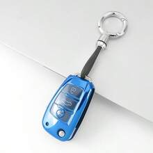 1pc TPU Transparent Full Protection Car Flip Key Fob Cover Case For Audi A1 A3 A4 A5 A6 A7 S3 S7 S8 R8 Q2 Q3 Q5 Q7 Q8 C5 C6 TT RS3 RS6 Carry 1 Pc Exquisite And Cute Keychain Exquisite High-End Keybag Suitable For Both Men And Women