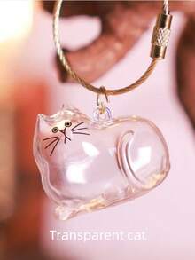1pc Transparent Cat Hair Storage Box, Pendant, Cat Hair Capsule Keychain, Multi-Function Portable Pet Hair Storage Bag, Charm Capsule, Essential For Pet Owners - Multicolor - View 12