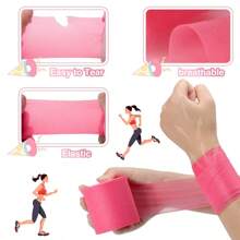 7cm*10m Elastic Pre-Wrapped Athletic Tape Breathable Foam Bandage For Wrists Elbows Knees And Ankles - Multicolor - View 8