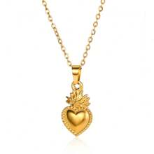 1 pièce Collier pendentif cœur de couleur or punk pour femmes. Chaîne de cou en acier inoxydable en forme de cœur, accessoire de bijoux Y2K