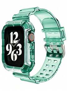 Correa deportiva transparente 2 en 1 con funda amortiguadora compatible con de 40 mm, 41 mm, 42 mm, 38 mm, 44 mm, 45 mm, 46 mm, 49 mm, correa transparente de TPU para mujeres y hombres compatible con iWatch SE, Ultra, Series 10, 9, 8, 7, 6, 5, 4, 3, 2, 1