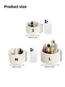 1 pièce/3 pièces Panier de rangement de bureau de couleur unie, paniers tressés en corde pour l'organisation, panier de rangement rond tressé à la main, panier de rangement décoratif de bureau, mini paniers mignons pour cosmétiques, divers, papeterie, bac de rangement de salle de bain (3 pièces = S + M + L) Cadeau de Noël pour les vacances, pour la rentrée scolaire, rangement et organisation