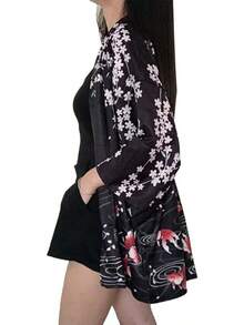 Women Japanese Kimono Cardigan - Harajuku Bathrobe Cardigan Sunscreen Clothes Pajamas Knitting Coathalloween - Goldfish - 查看 5