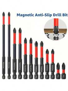 12pcs Pro-Grade Anti-Slip Drill Bit Set - S2 Impact Bits | 1/4" Hex Shank For Electric/Manual Drivers (Magnetic Grip & Home/Auto/DIY Essential) - Multicolor - View 2