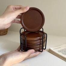 1/3/6pcs Japanese Style Bamboo Coasters, Wooden Heat Insulation Cup Mats, Tea Cup Pads, Round Tea Tray, Heat Insulation Pads, Zen Wooden Mats - Multicolor - View 1