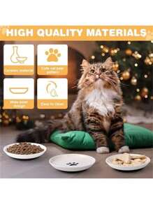 Ceramic Cat Bowl With Paw Prints, Pet Bowl