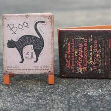 1pc Dollhouse Wooden Sign Mini Chalkboard, Christmas & Miniature Scene Prop, Birthday Gift, Tiny Cafe, Coffee Shop, Ice Cream Store Sign Accessory For DIY Home Decor Christmas Decorations Room Decor