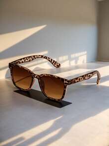 Tropiscape 1副豹纹镜框时尚眼镜，适合户外遮阳、沙滩配饰，女士眼镜，基础款太阳镜，秋冬季女装，商务休闲服饰，礼物，豹纹撞色波西米亚风，度假氛围，休闲度假，放松海滩，秋季圣诞节，冬季圣诞节礼物 - 彩色 - 查看 2