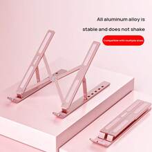 Lenovo ZJA3 Aluminum Alloy Laptop Stand Aviation-Grade Metal Folding Design 360° Non-Slip And Stable Support Fully Compatible With 10-17 Inches Lift And Adjust For Office/Gaming Use Efficient Open Heat Dissipation - Silver - View 2